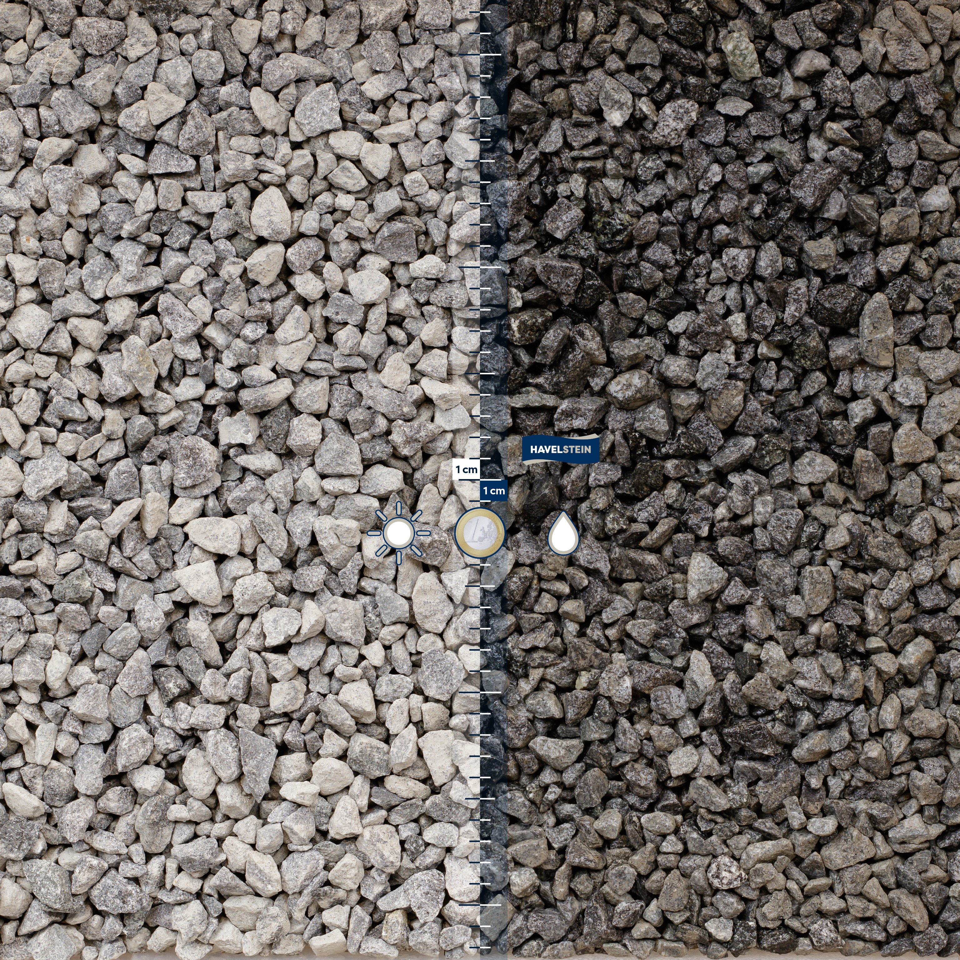 Splitt (gebrochenes Material) (Granit), Splitt, 8/16 mm, Granit (grau) 