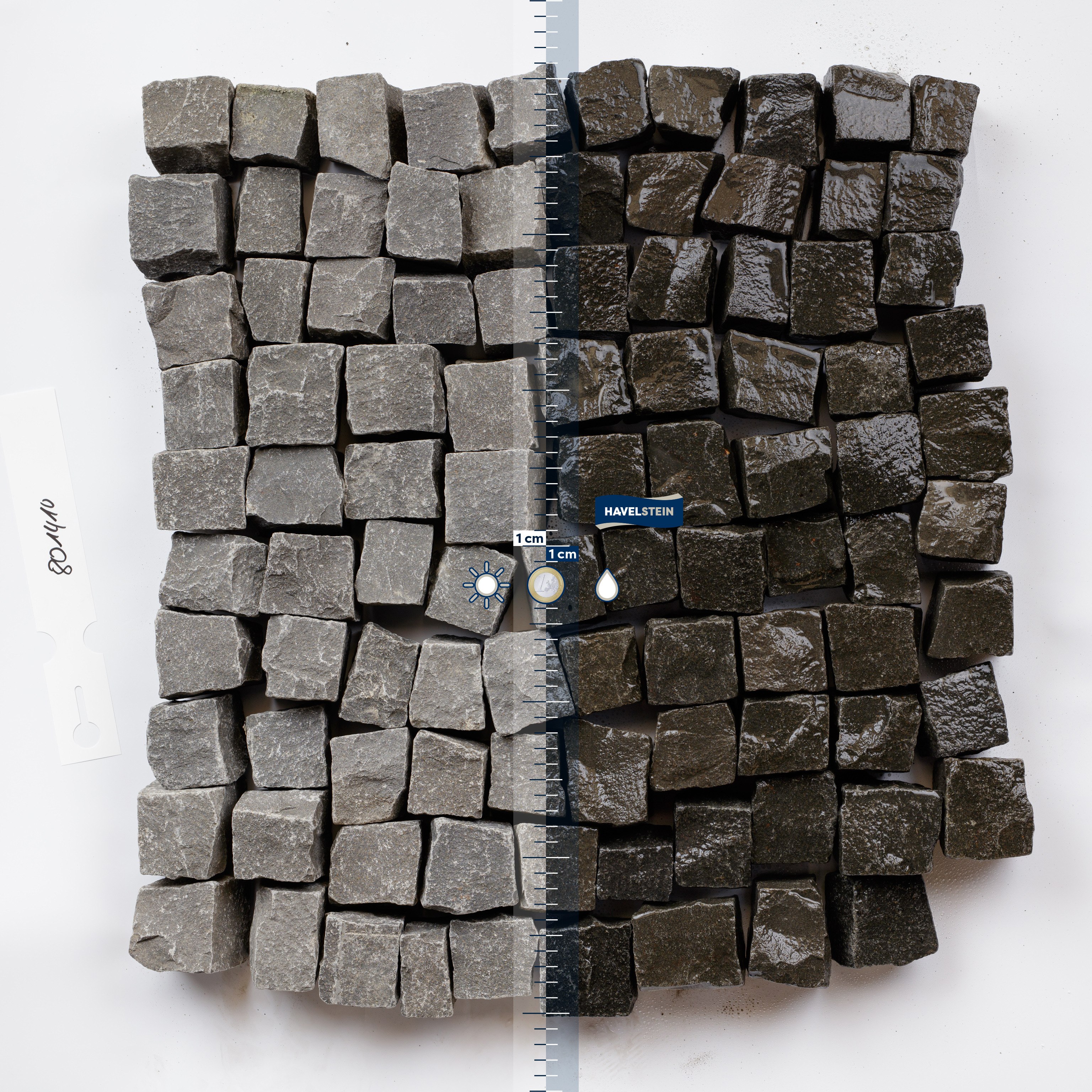 Pflasterstein, Basalt schwarz (Vietnam), Basalt Mosaikpflaster, 5 x 5 x 5 cm, Vietnam schwarz, Ergiebigkeit 1 t = ca. 8,5 m? 