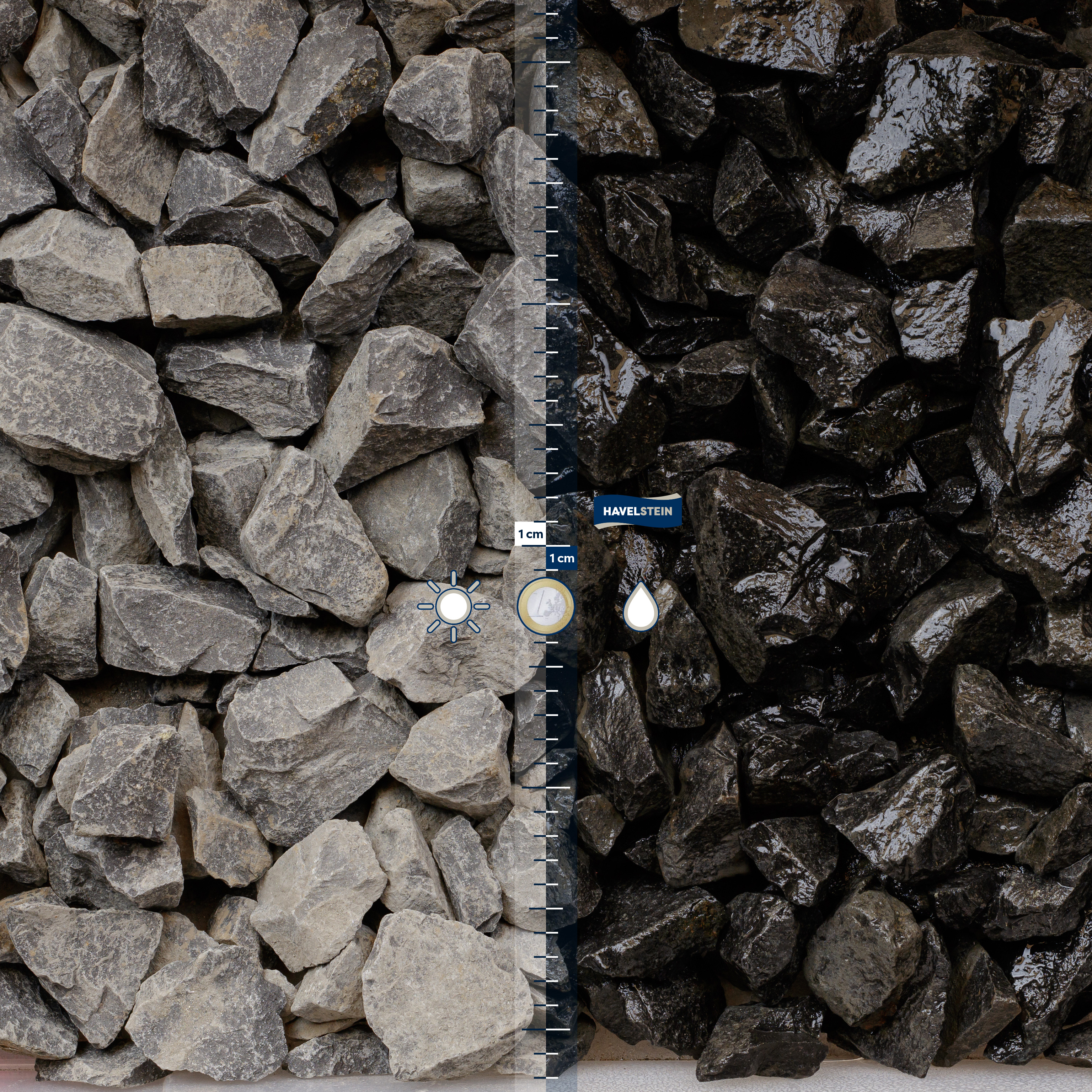 Schotter (gebrochenes Material) (Basalt)