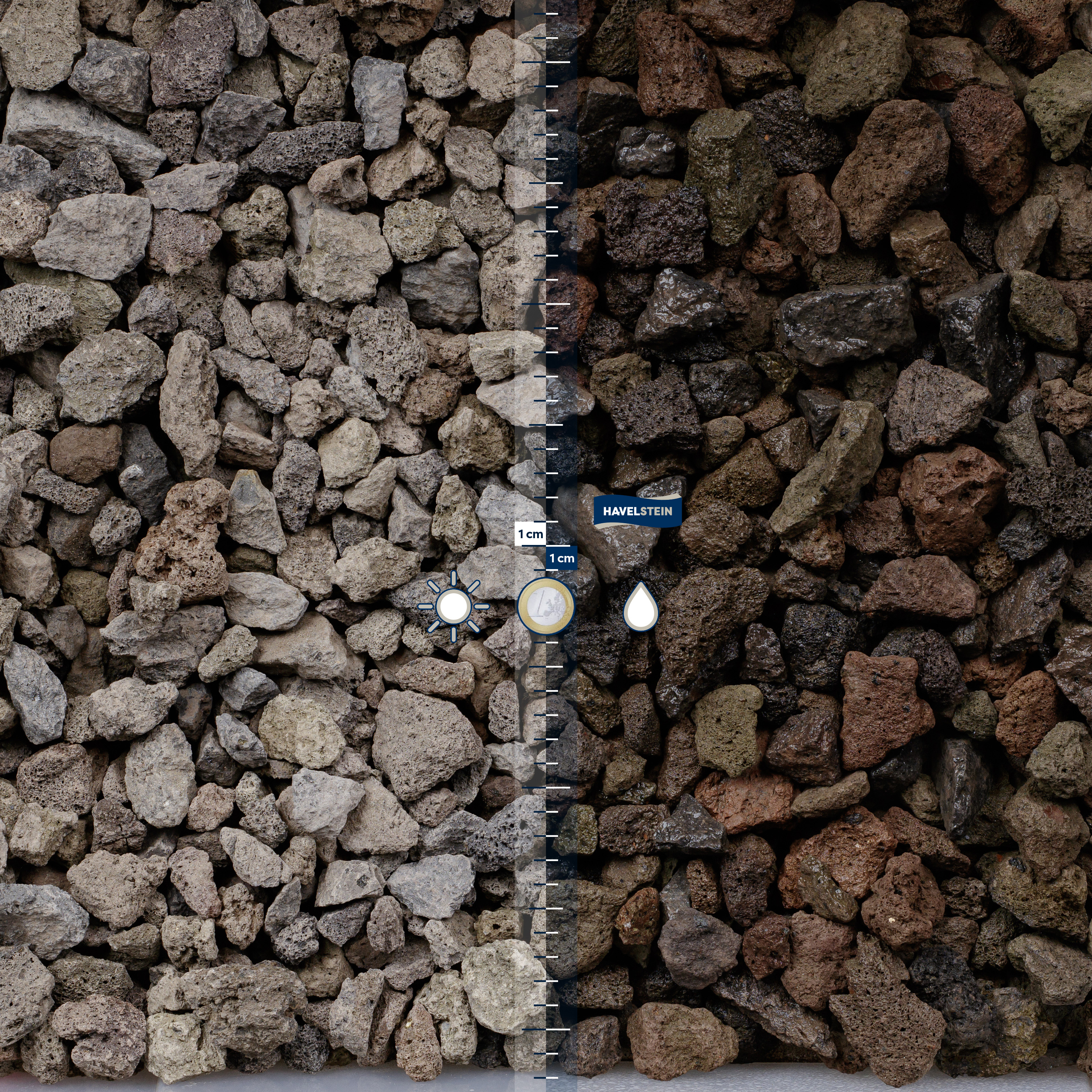 Splitt (gebrochenes Material) (Lava), Splitt, 16/32 mm, Eifel Lava (grau/rot/schwarz)