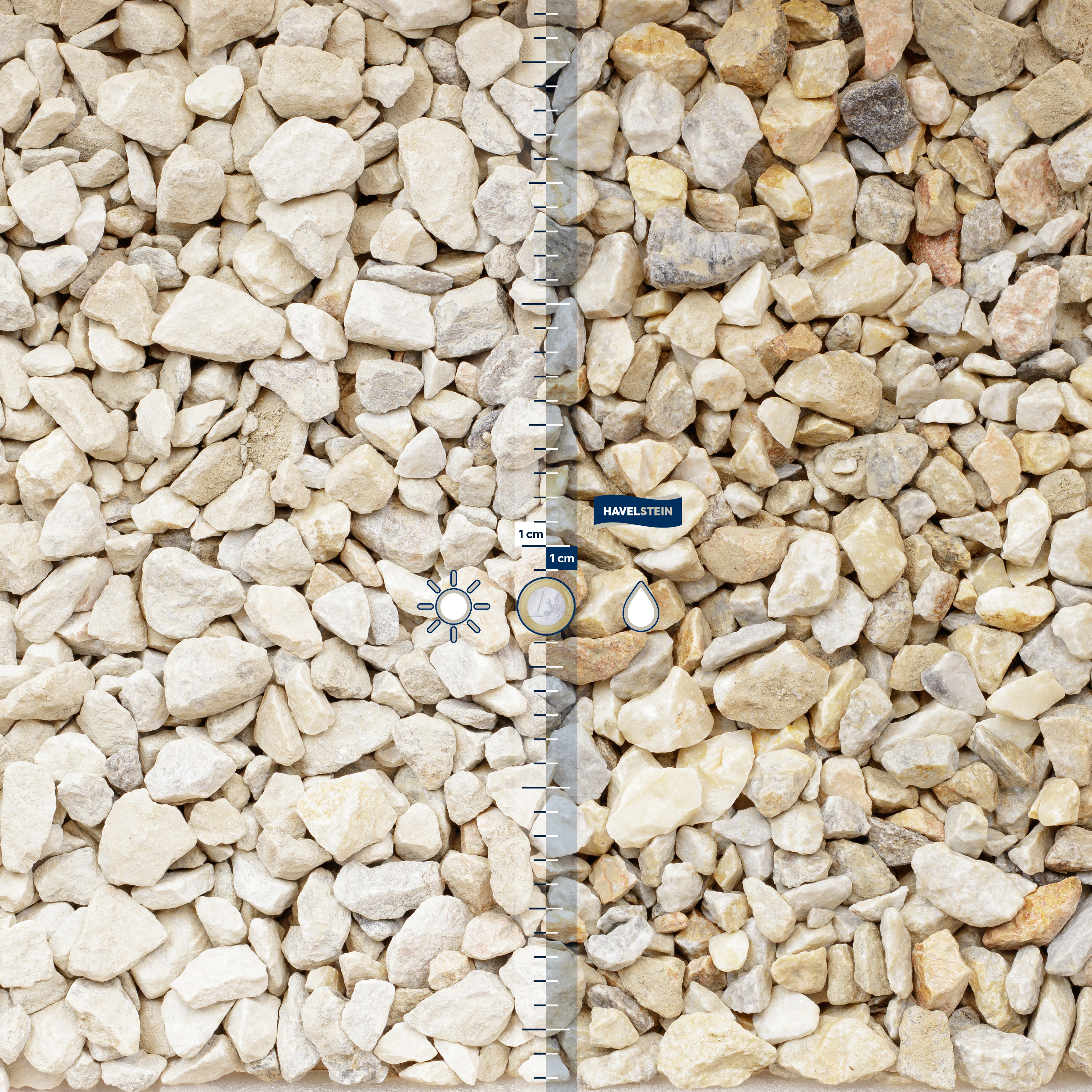 Splitt (gebrochenes Material) (Marmor), Ziersplitt, 16/32 mm, Marmor (castell)+++