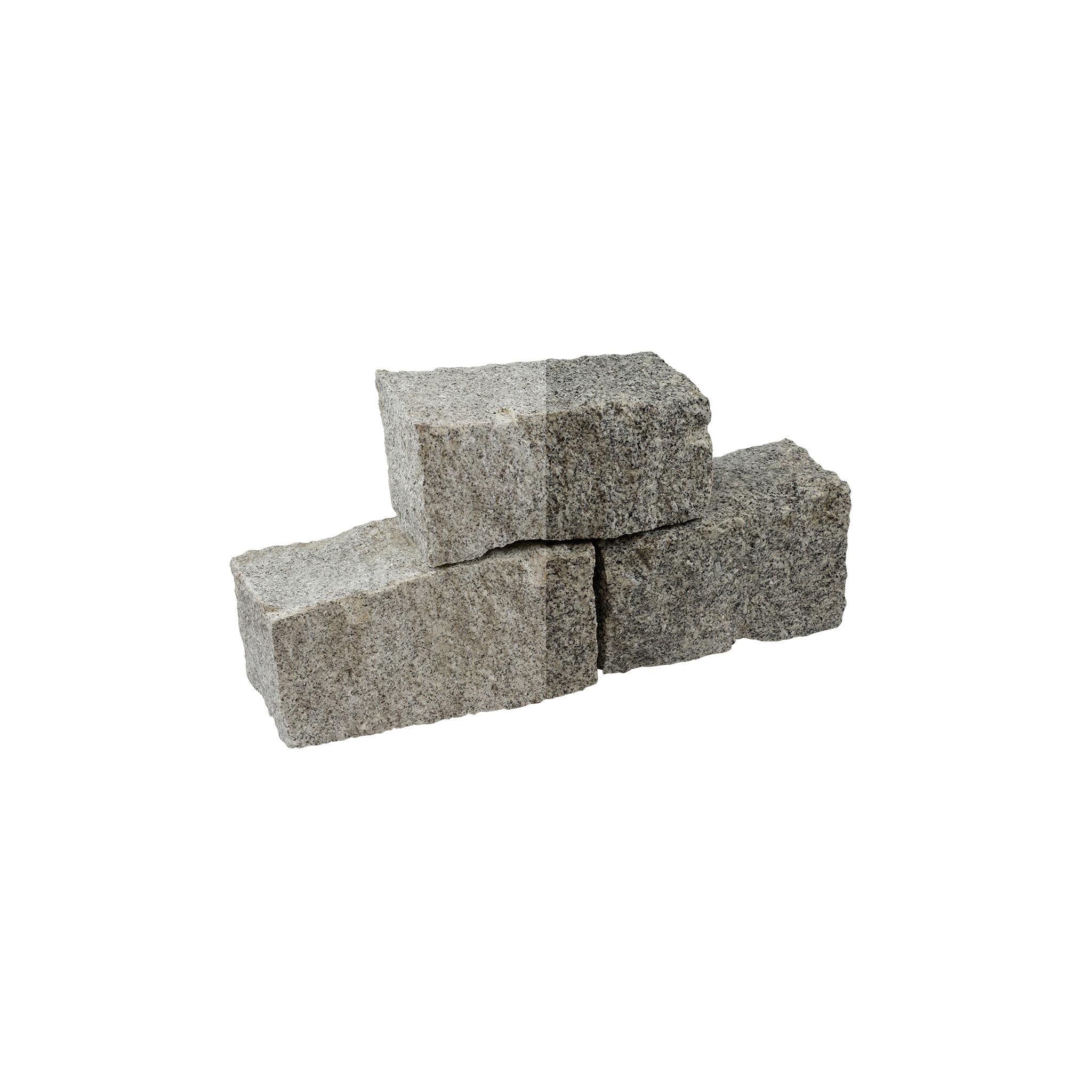 Mauersteine, Granit grau (Schlesisch) gespalten, Granit Mauerstein, 20 x 20 x 40 cm (+/- 3–5 cm), (grau), allseitig gespalten