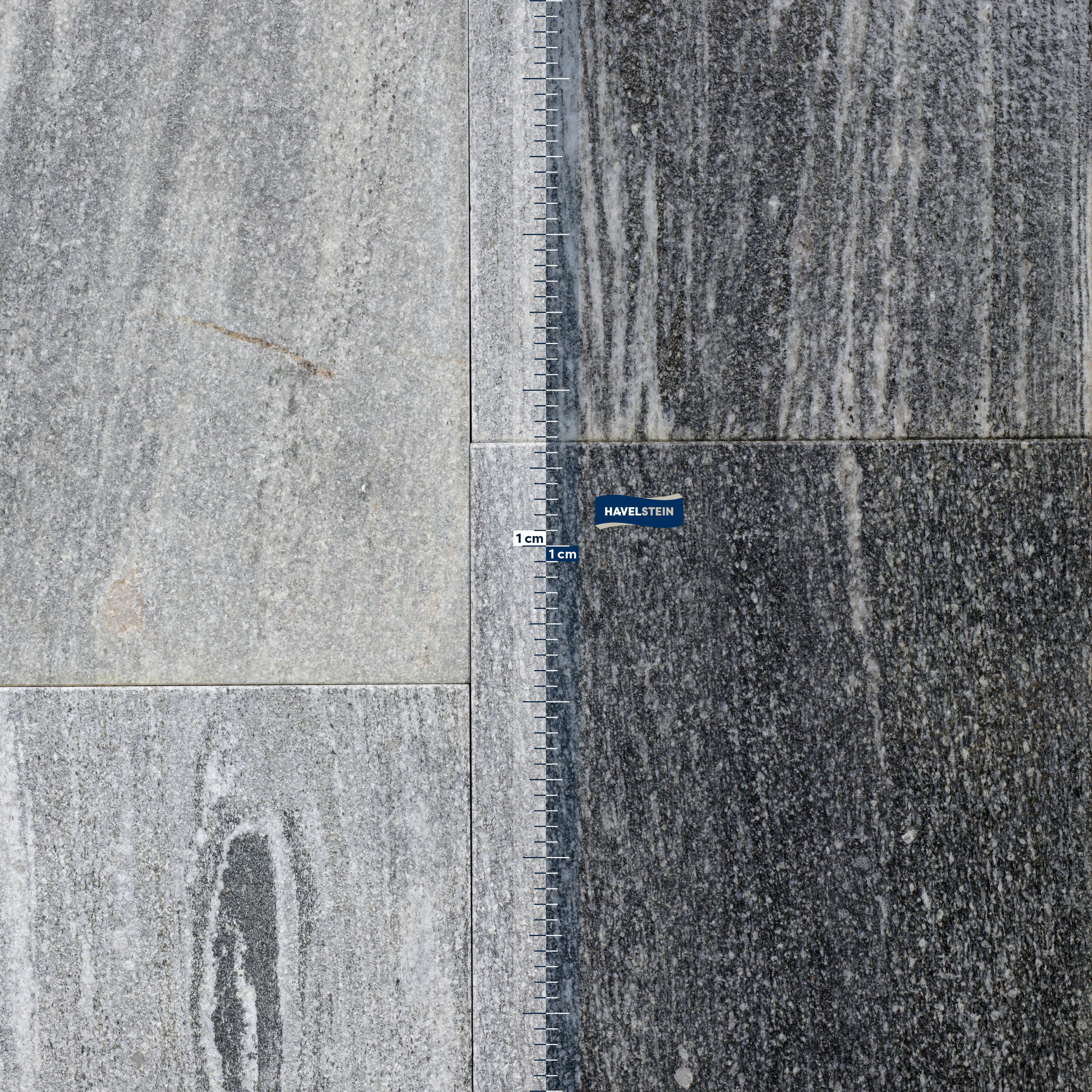 Terrassenplatten, Gneis anthrazit (Juparana) geflammt & gebürstet, Gneis Platte, 60 x 40 x 3 cm, anthrazit, 