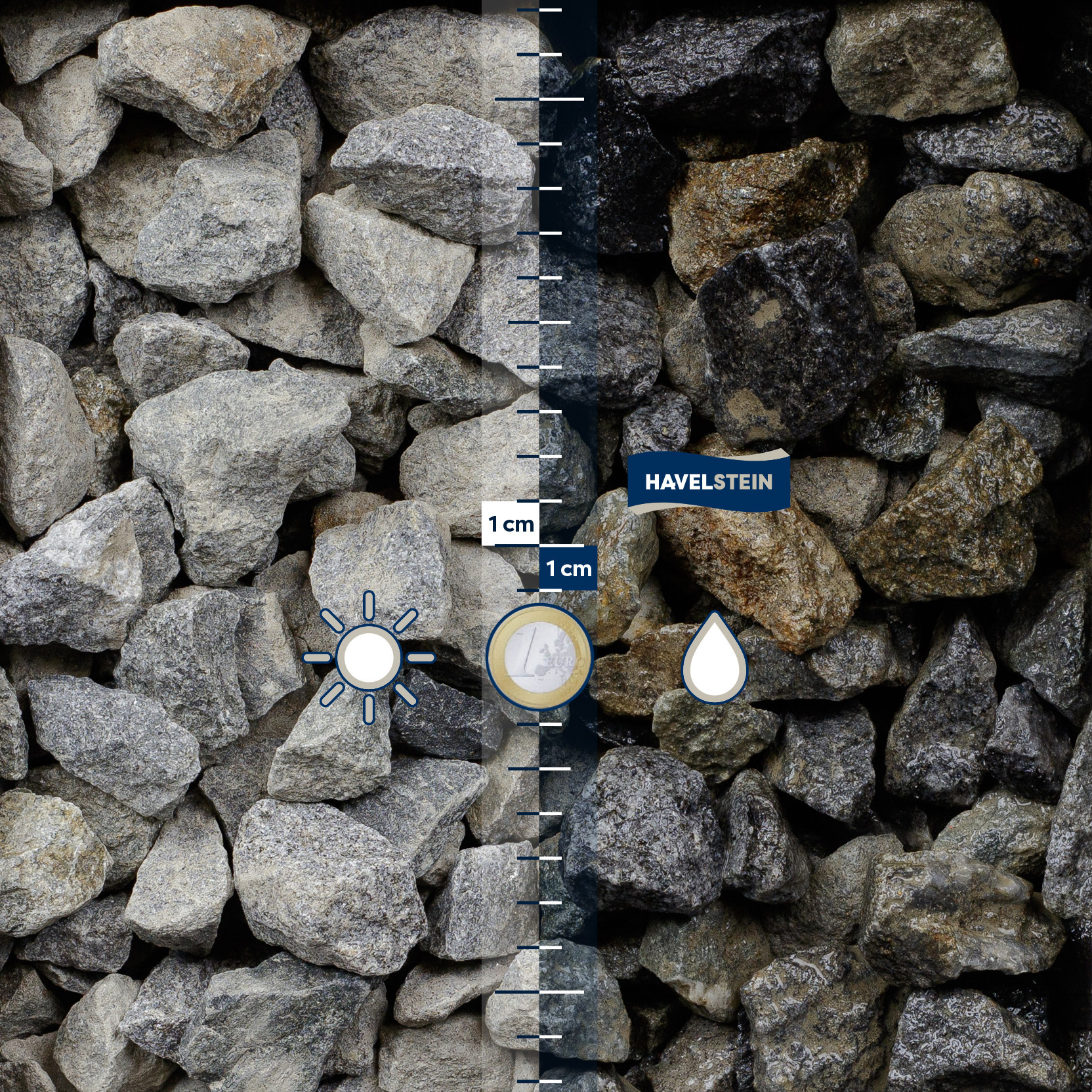 Splitt (gebrochenes Material) (Granit), Splitt, 16/32 mm, Granit (grau)