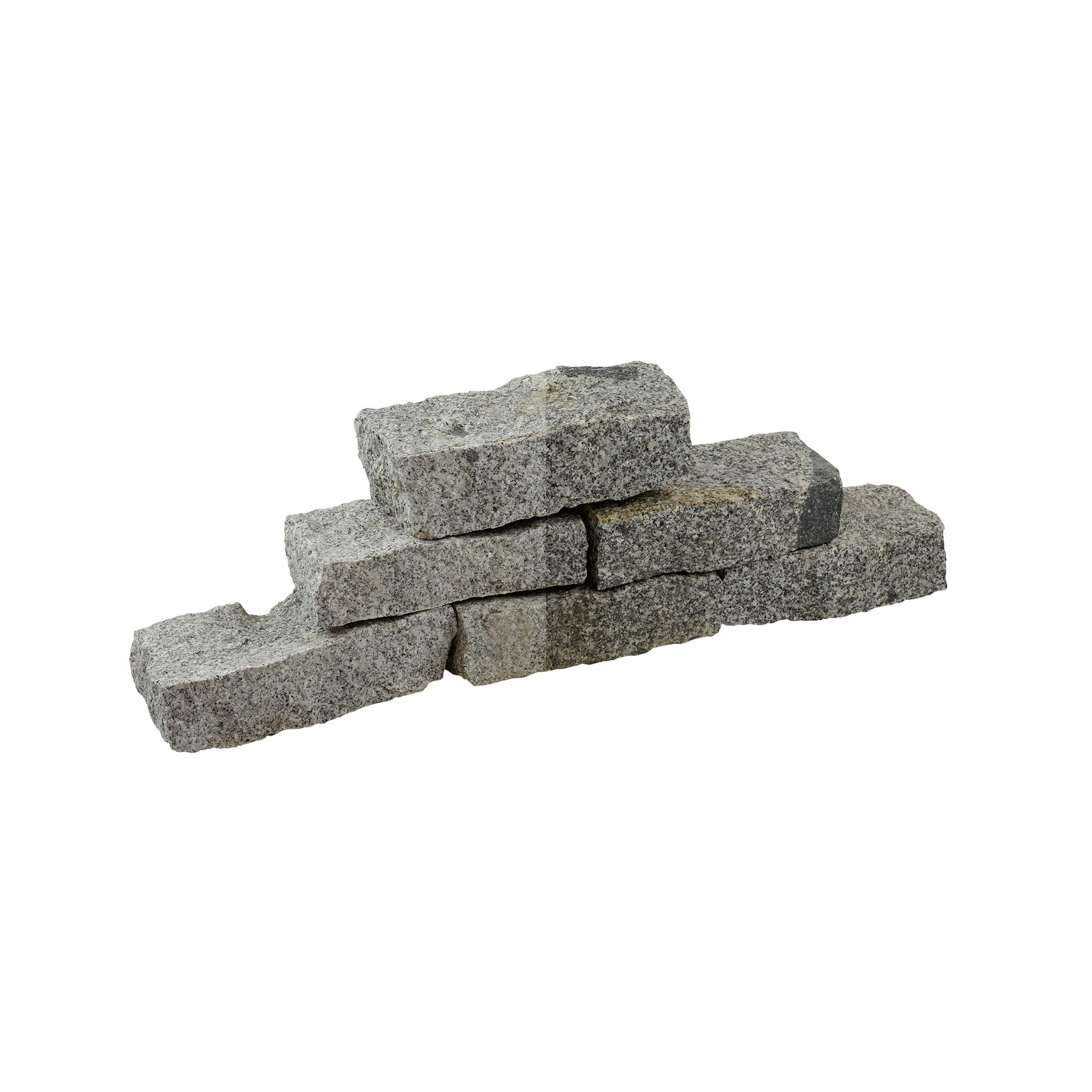 Mauersteine, Granit grau (Schlesisch) gespalten, Granit Mauerstein, 10 x 20 x 40 cm (+/- 3–5 cm), (grau), allseitig gespalten