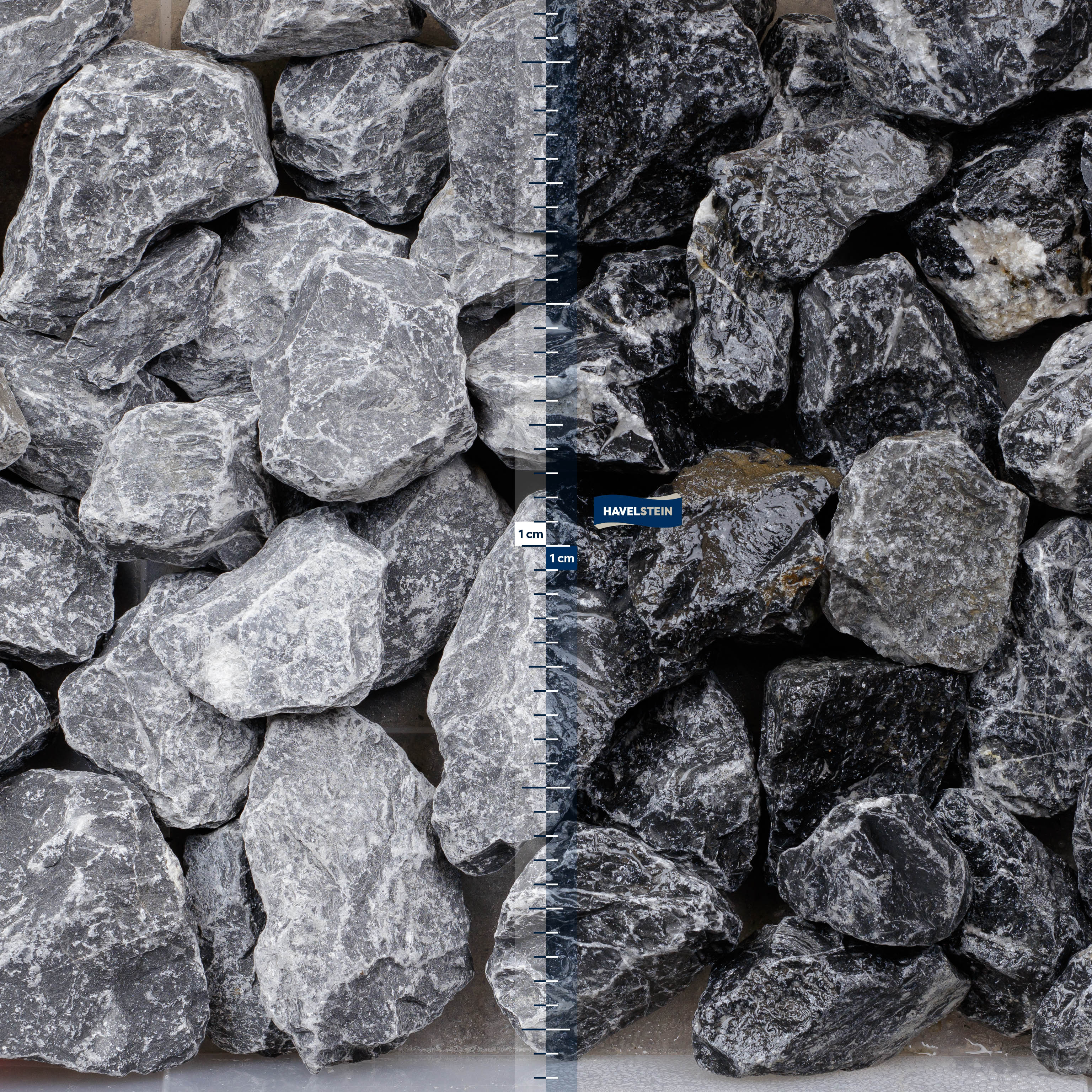 Gabionenfüllsteine (Kalkstein), Gabionenfüllsteine, 60/120 mm, Kalkstein (schwarz-weiß)