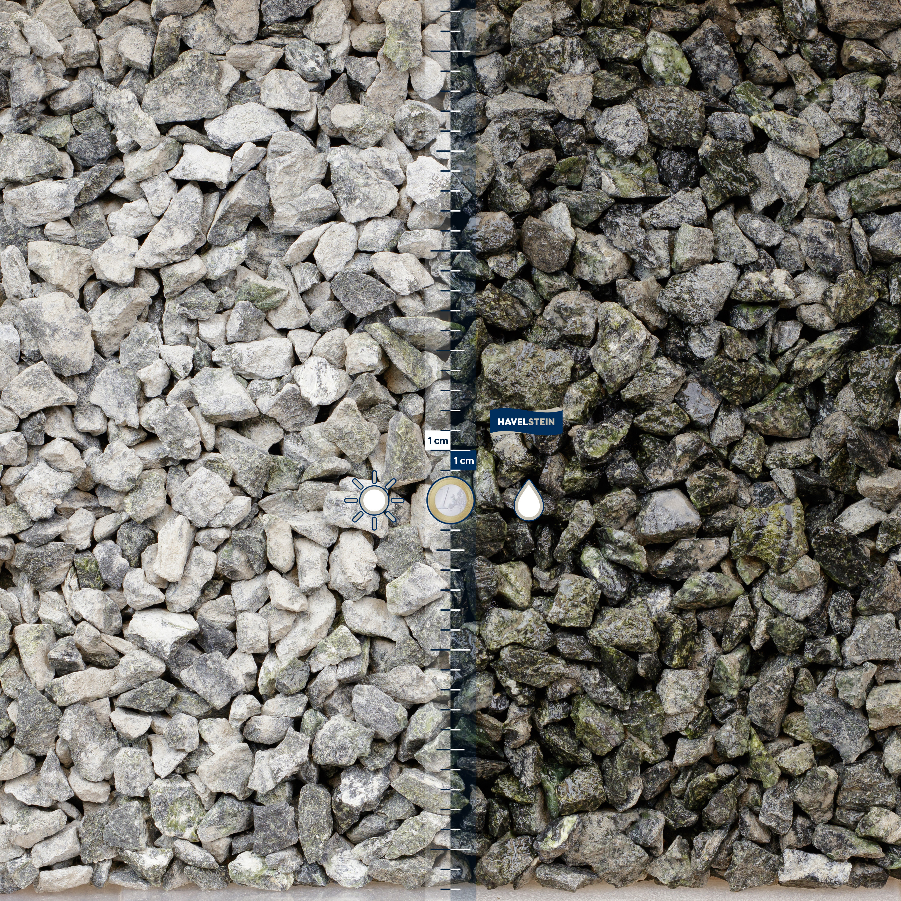 Splitt (gebrochenes Material) (Serpentinit), Splitt, 16/22 mm, Serpentinit (gr?nlich)