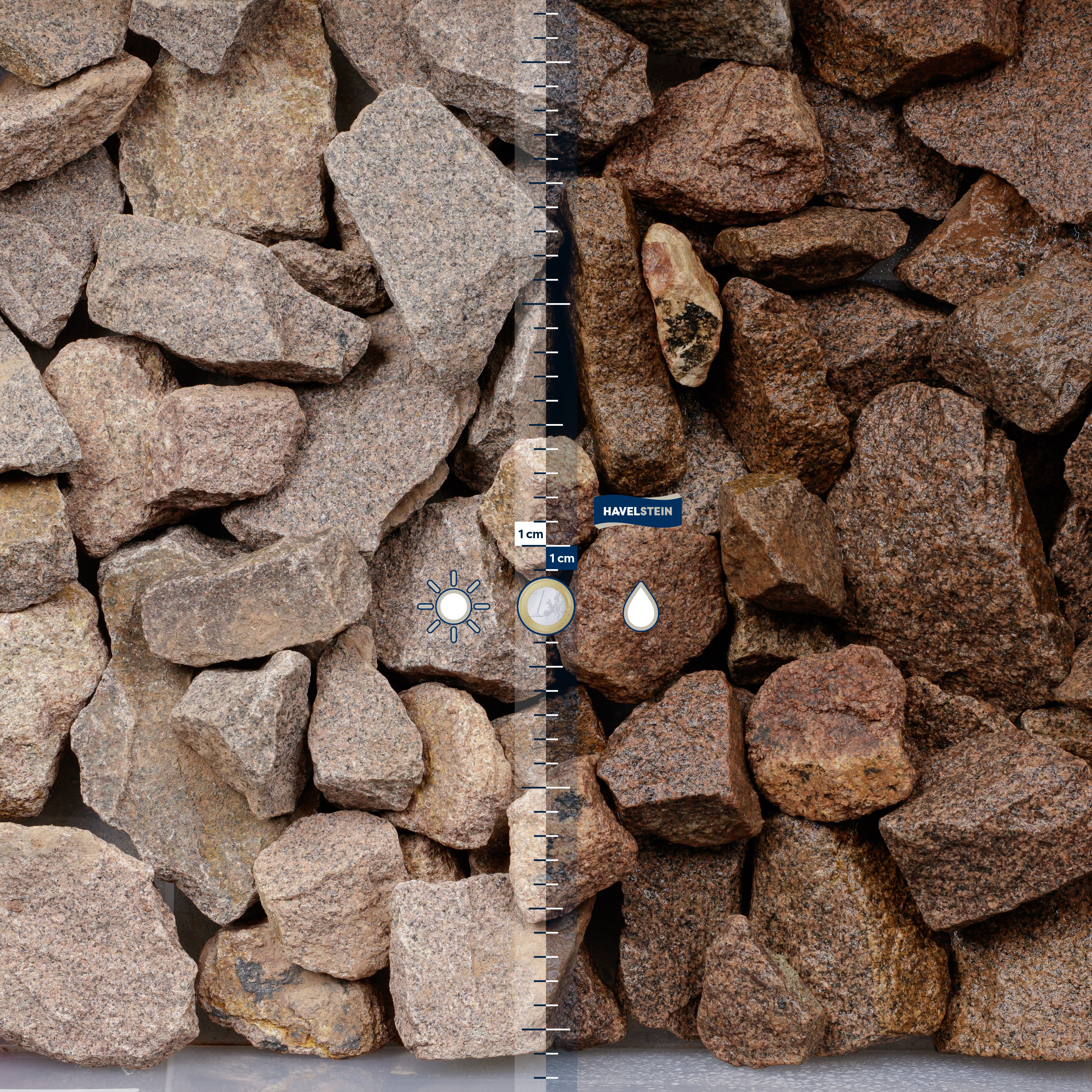 Gabionenfüllsteine (Granit), Gabionenf?llsteine, 45/125 mm, Granit (r?tlich) 