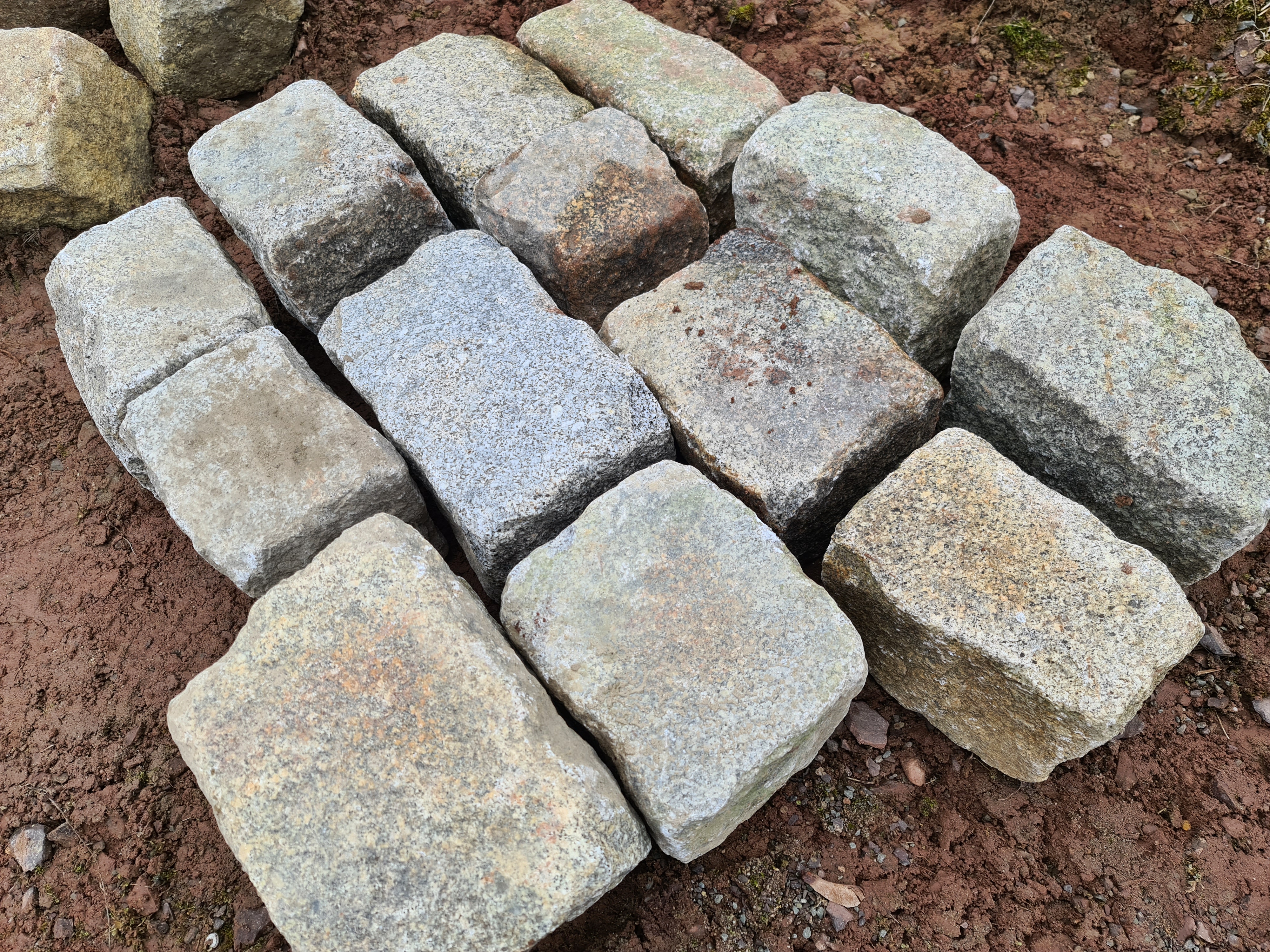Pflasterstein, Granit (Grau, Gelb), gebraucht