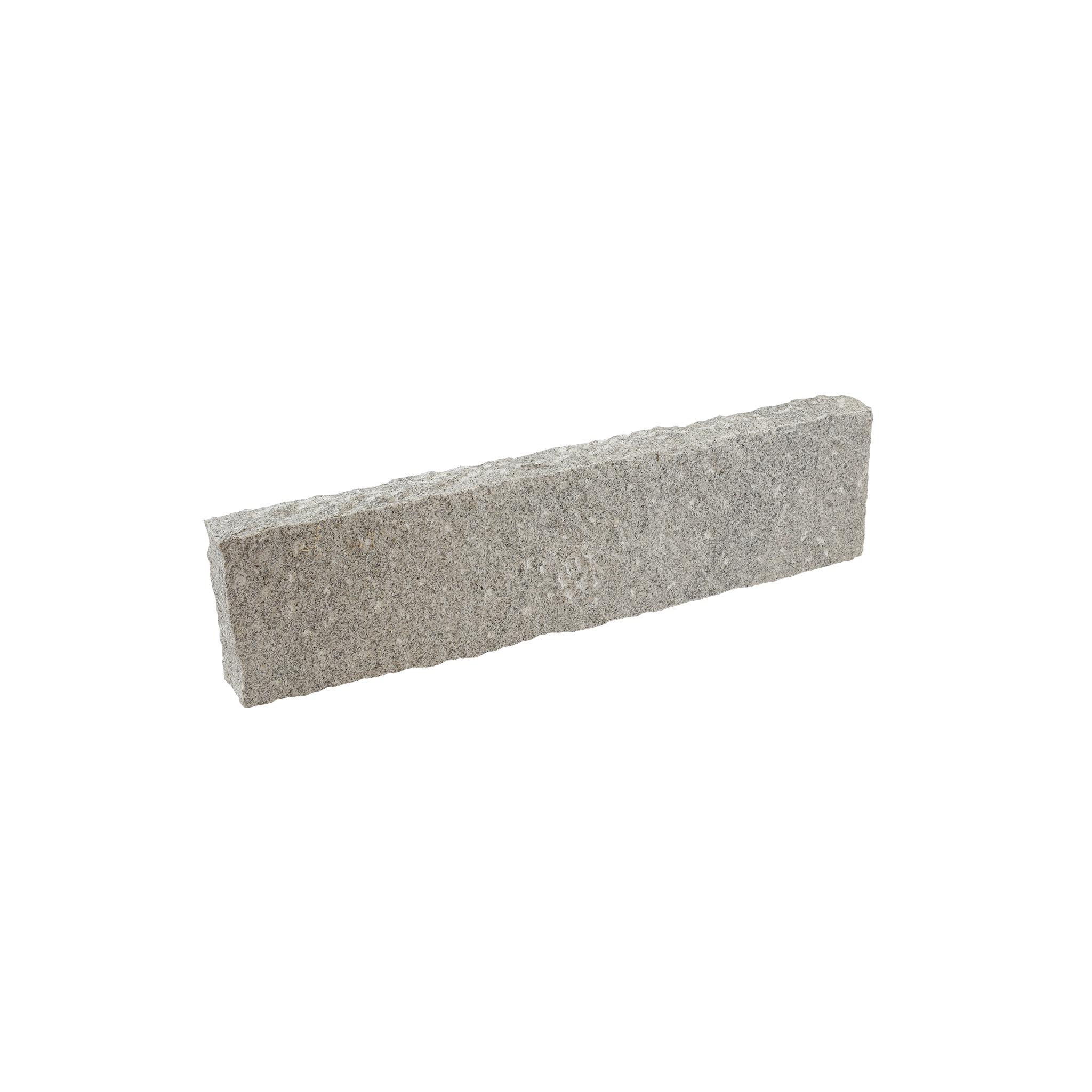 Kantenstein, Granit grau (Rock) gespalten, Granit Rasenkante, 8 x 25–28 x 90–110 cm, grau, G603, gespalten, 