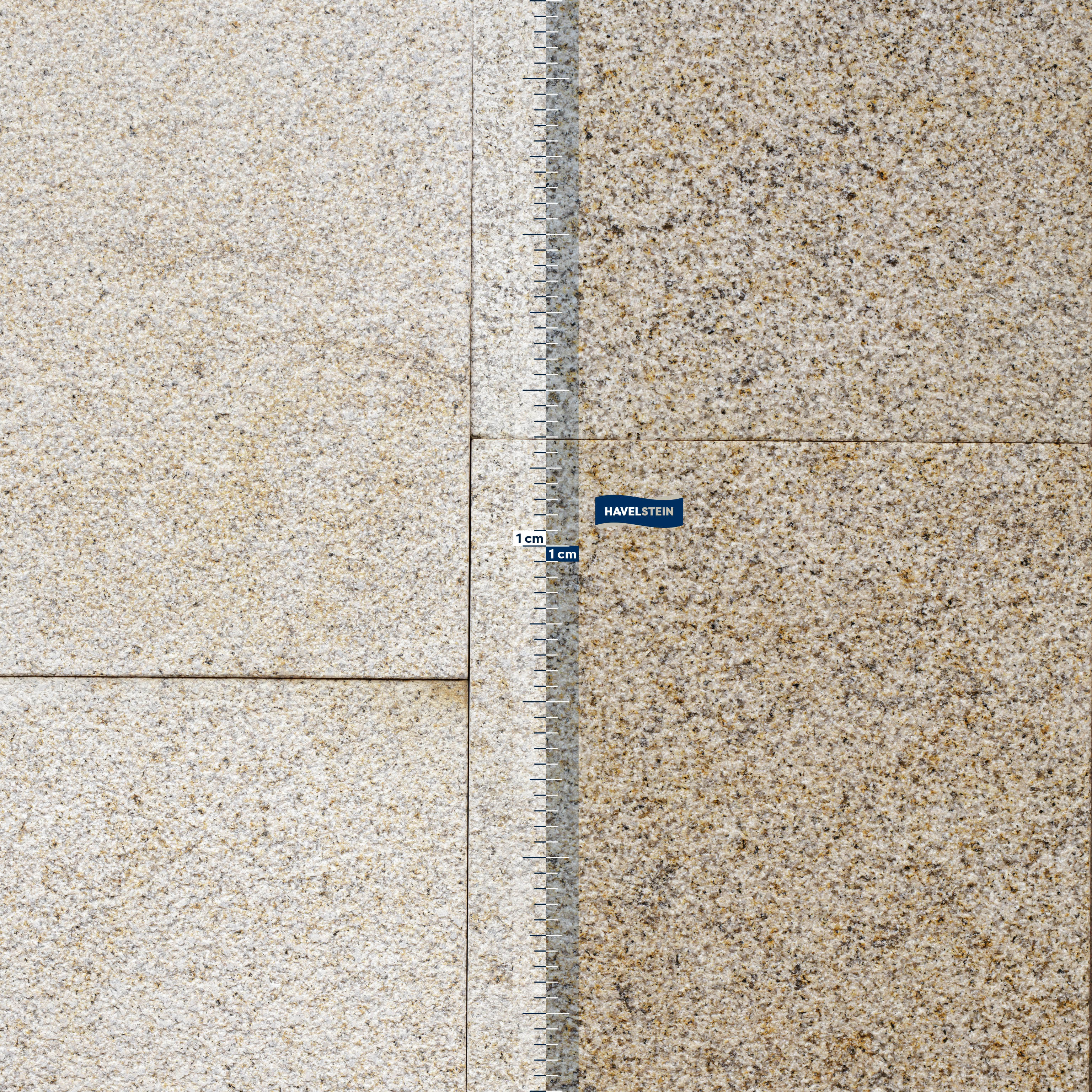 Terrassenplatten, Granit gelb (Camel) gestockt, Granit Platte, 60 x 40 x 3 cm, gelb, Oberfläche gesägt und gestockt